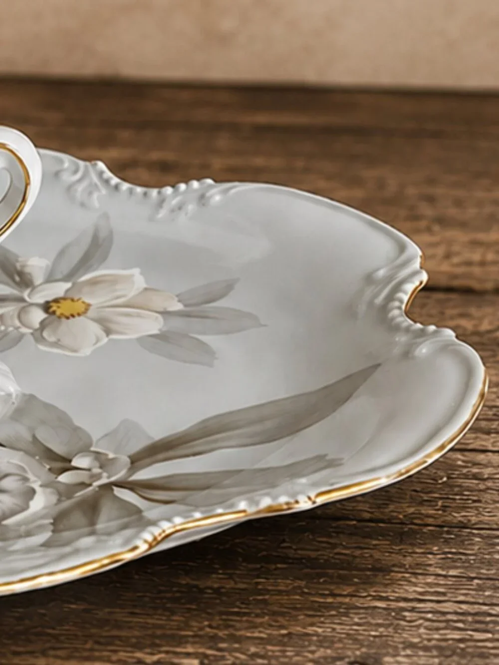 Vintage Noritake Cake Serving Plate Floral Transferware